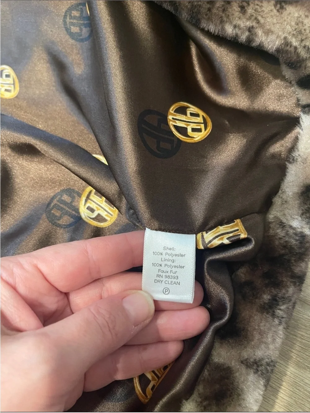 Vintage Dennis Basso Leopard Faux Fur Coat Jacket Sz XS